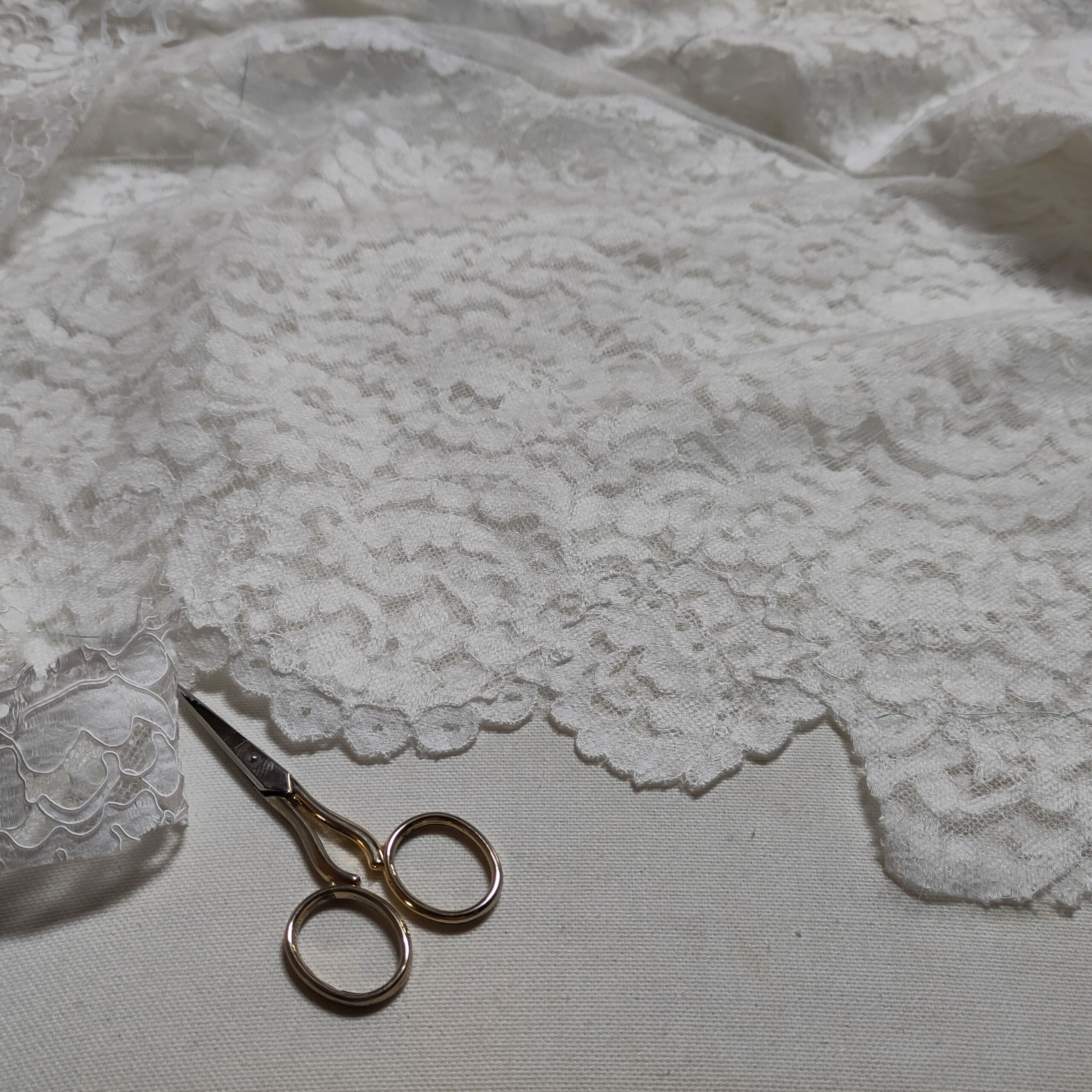 photo rapprochée du travail sur de la dentelle incrustée